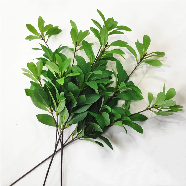 QSLHFH-1203 Silk Olive Leaf Wholesale Artificial Green Rhododendron Leaves