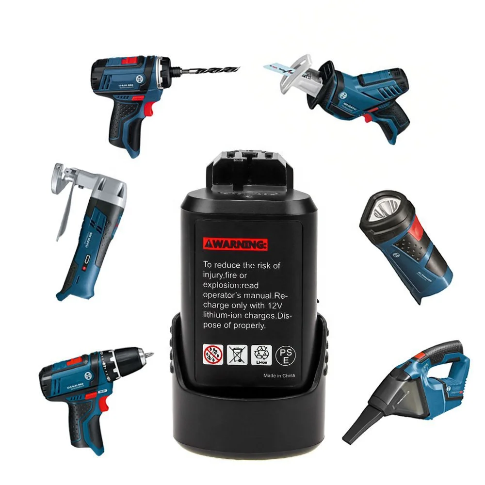 Factory 10.8V 12V Power Tool Battery  BAT411 BAT414 2.0Ah Li-ion Battery for Bosch Cordless Tools BAT420 GBA12V60 12Volt Battery