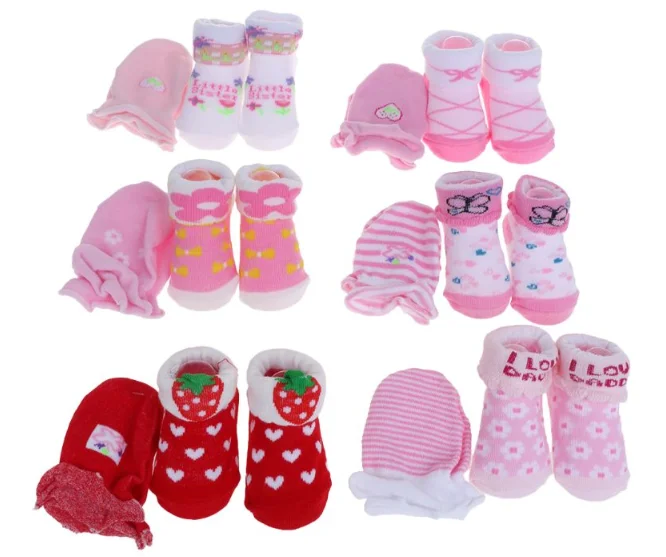 Mesh baby Baby mittens set,baby socks,cotton baby mittens