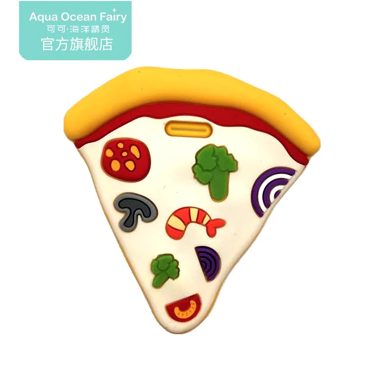 2021 New Design High Temperature Resistant Disinfection Pizza Shape Silicone Baby Teether