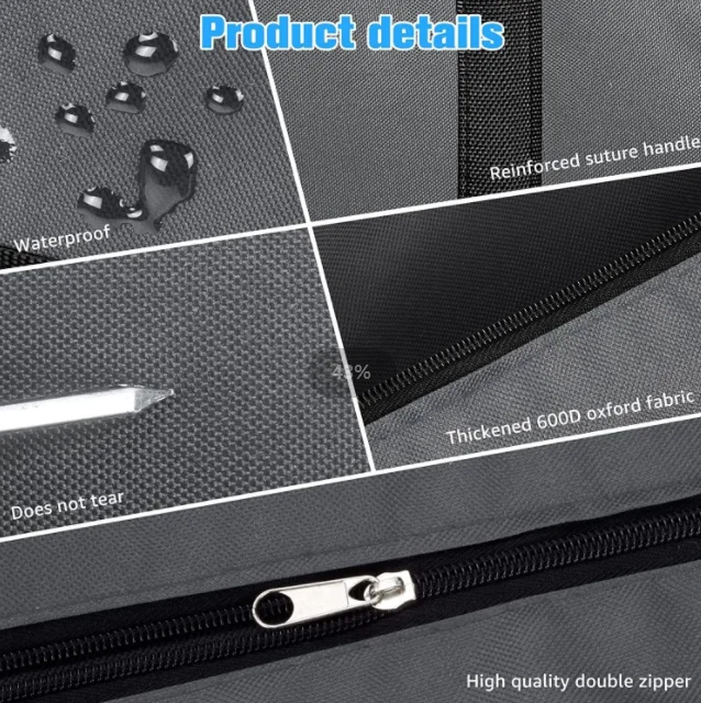 4 Pack 110l Large Clothes Storage Bag 600d Oxford Fabric Moving Bags Under Bed Storage Box With Lid For Duvet Blankets Laundry