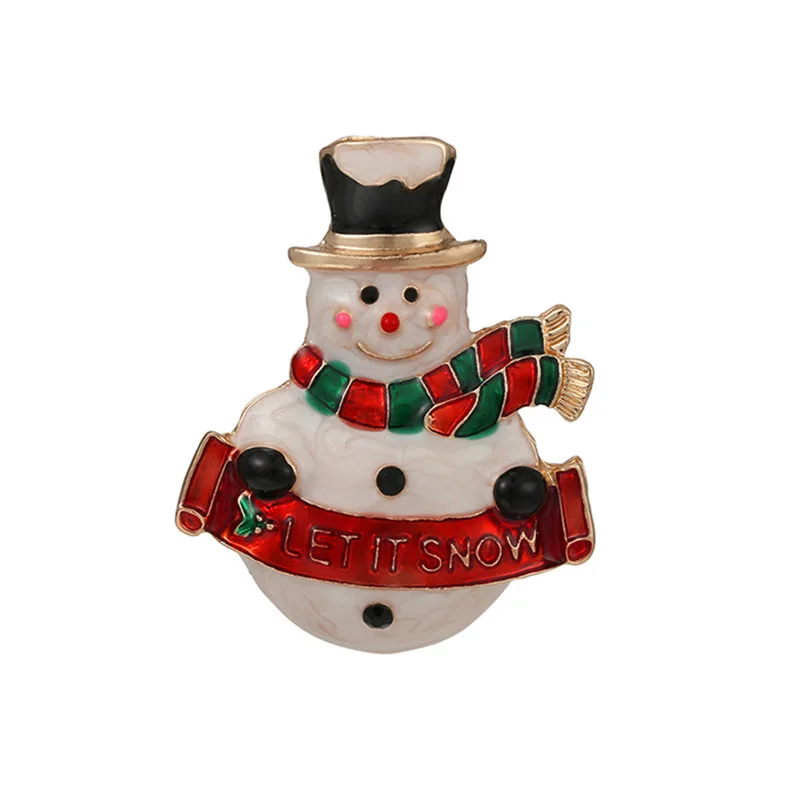 3D Christmas Set Brooches Stockings Santa Claus Sika Deer Red Hat brooch Metal Badge Lapel Pin