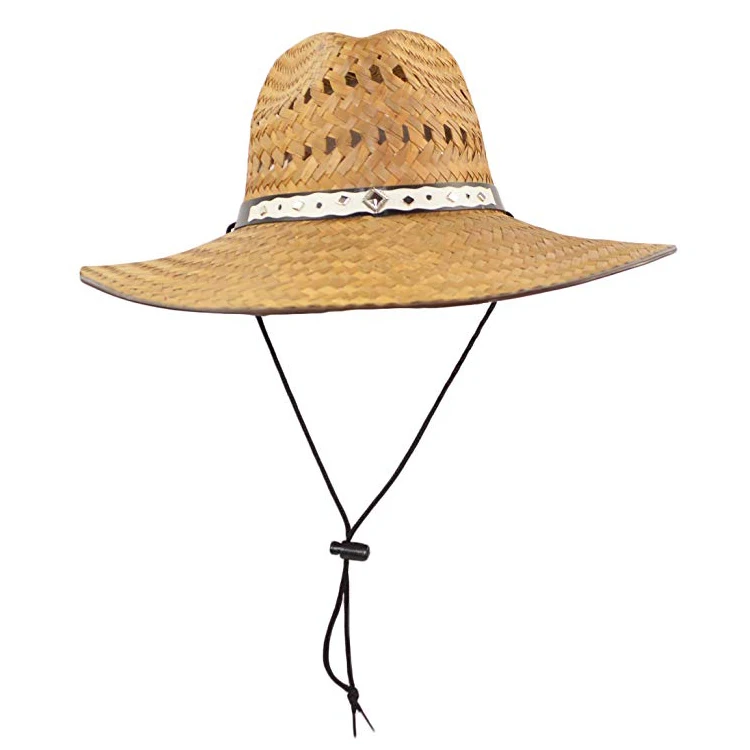 Super Wide Brim Cowboy Palm Leaf Straw Hat Wholesale