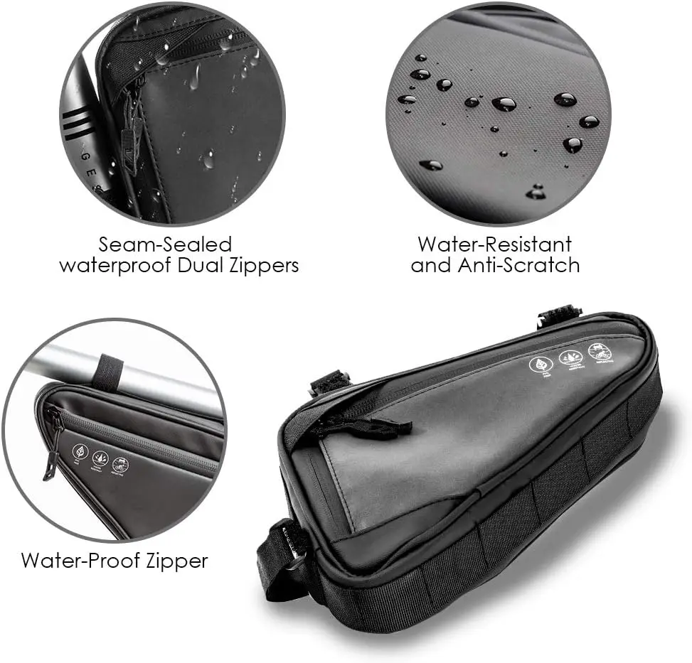 Factory OEM High Reflective Waterproof 1.5L Capacity Mountain Road Bicycle Frame Storage Bike Triangle  Tool Bag for Cycling