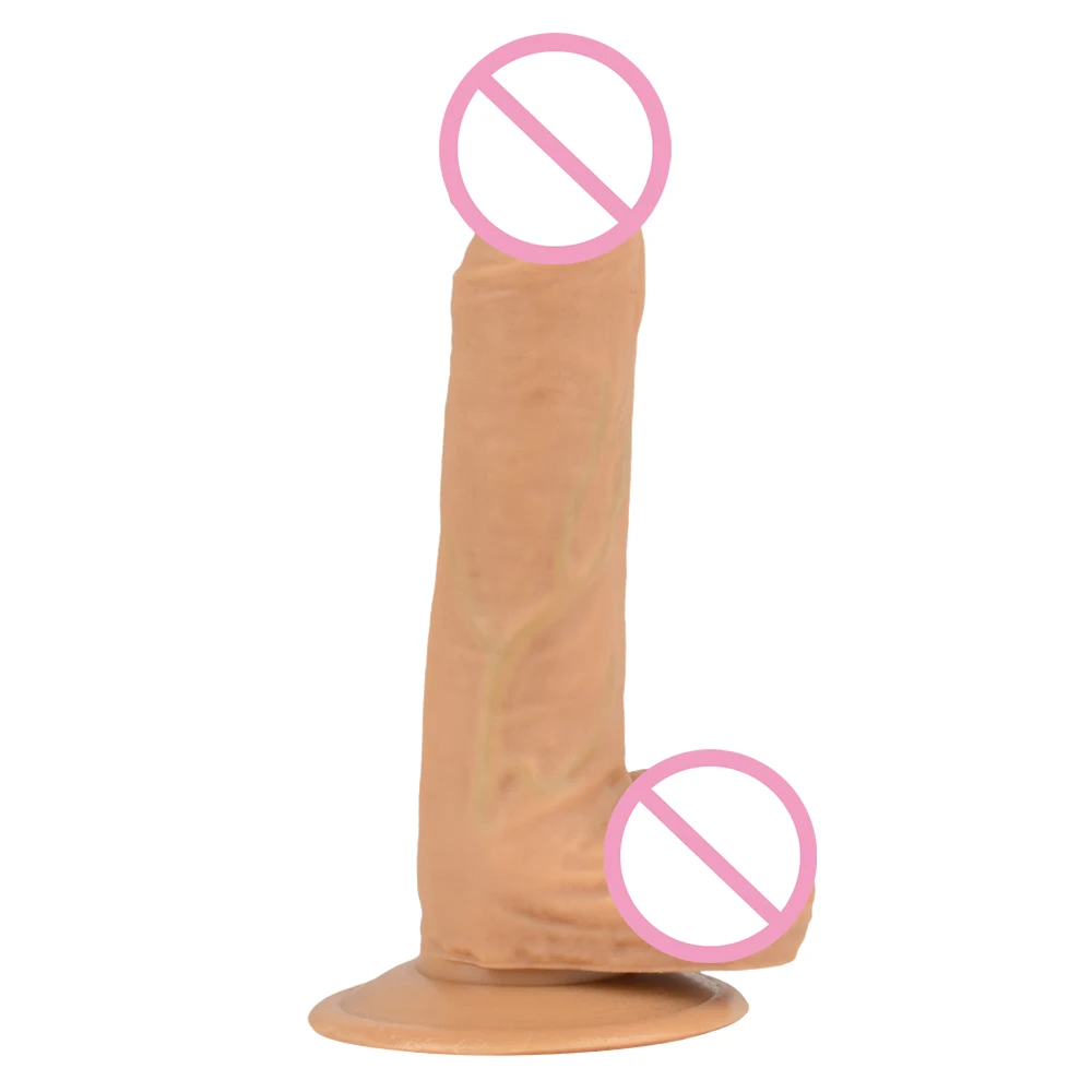 Beginner vibrating realistic dildo toy female flesh-colored big dildo
