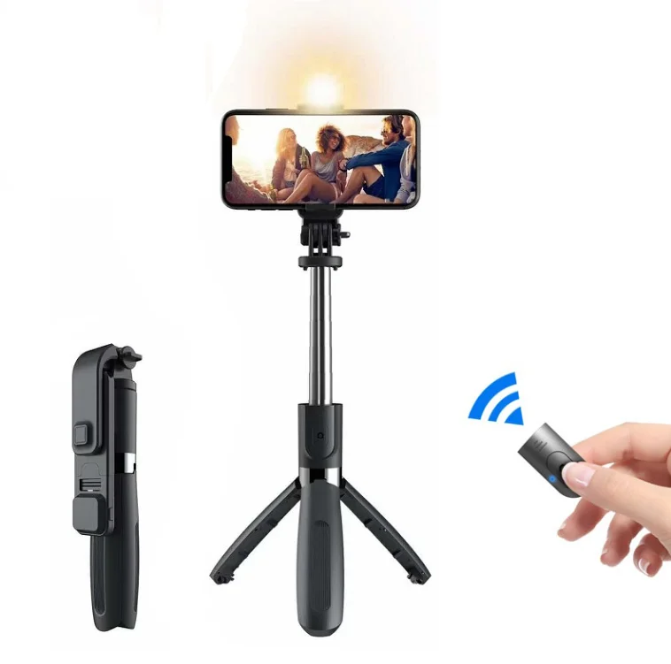 L02s Selfie Stick Camera 360 Degree Rotation Wireless selfie stick Tripod Stand  Fill Light BT Tripod Selfie Stick