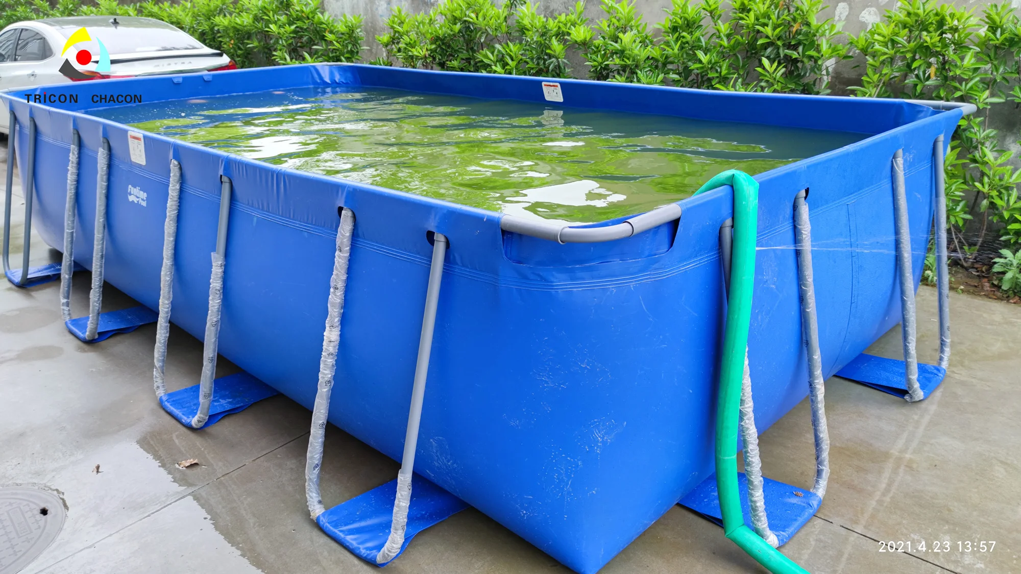 Steel metal frame swimming pool pvc liner with stairs for kids adults swimming pool outdoor plastic in swimming pool water park