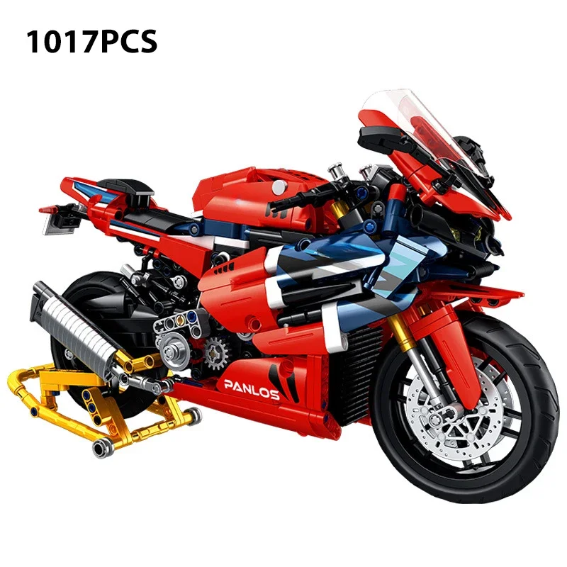 Panlos 672007/08 Technical Motorcycle Locomotive City Motorbike Racing Vehicle Model Assemble Motorcycle Model Toys
