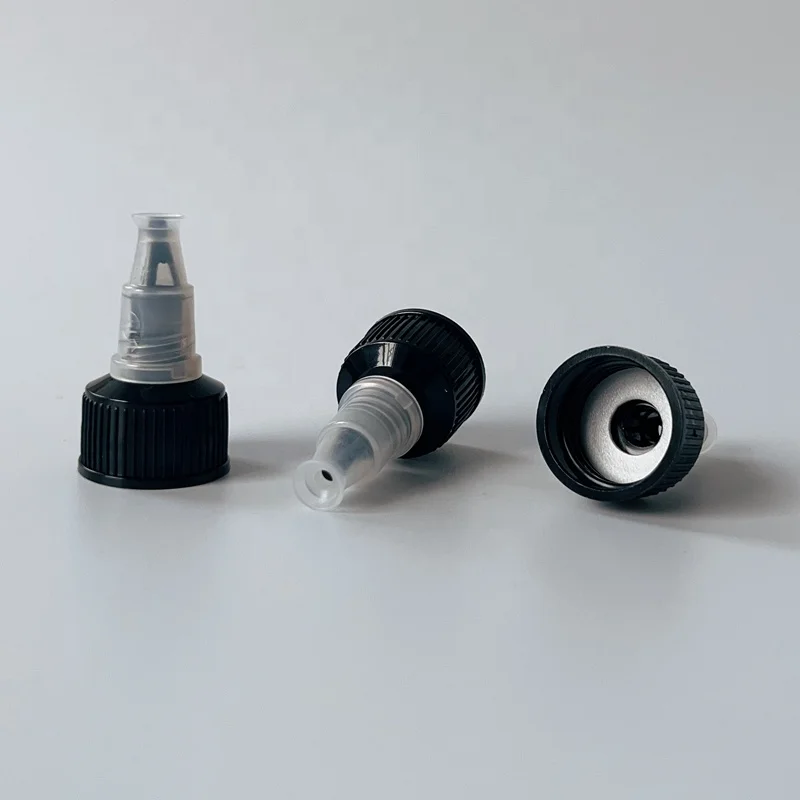 Wholesales 18mm 20mm 24mm 28mm 38mm Plastic Twist Top Caps Long Nozzle Squeeze Bottle Cap