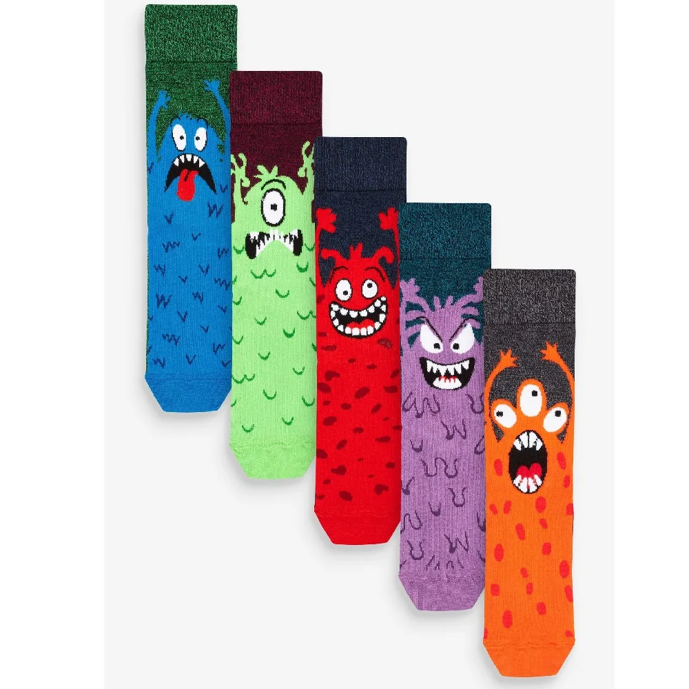Teen Boys School Girl Cotton Cute Grindle Monster Socks Baby Cartoon Crew Sock Jacquard Wholesale Custom Design Children