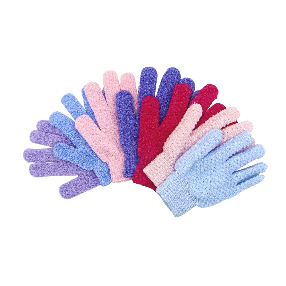 Wholesale Durable Viscose Fiber Exfoliating Body Shower Scrubber Towel Fashion Green Red Korean Bath Glove