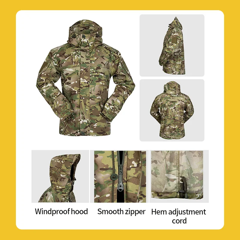SIVI Outdoor Camouflage Russian Waterproof Winter Wind Tactical Wear Hunting Clothes Combat Set GORKA Uniform Suit