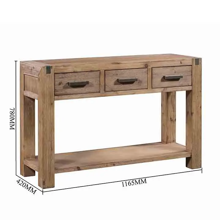 Элегантный роскошный консольный стол в европейском стиле с 3 выдвижными ящиками и современным дизайном для гостиной