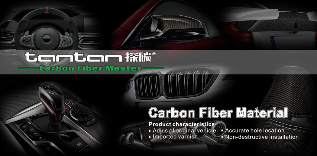 tantan Carbon Fiber Car Interior Accessories Inner Door Handle Cover Trim For Ford Raptor F150 PIck-up Carbon Fiber Sticky