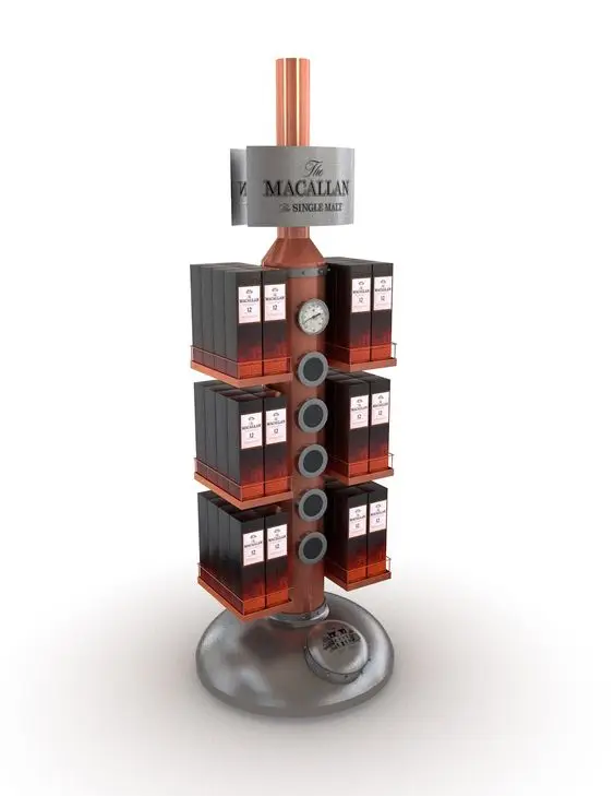 Supermarket Metal Beverage Beer Can Wine Soft Drink Floor Display Stand, Liquor Store Bottle Wine Display Rack