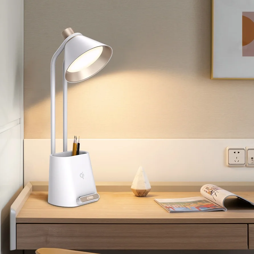 Multifunctional Desk Lamp Touch Control 3-level Brightness Rechargeable Table Lamp Pen Holder Led Study Lamp