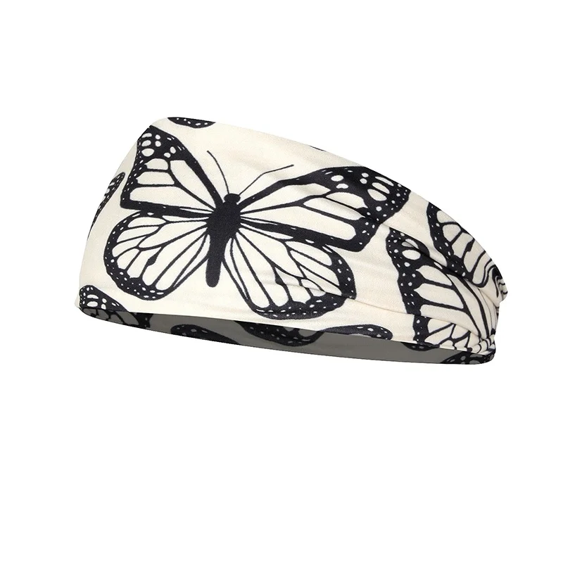 Fashion Boho Cross Leopard Headbands Wide Elastic Turban Hair Band Yoga Sports Head Wraps for Women and Girls Individual 10*24cm