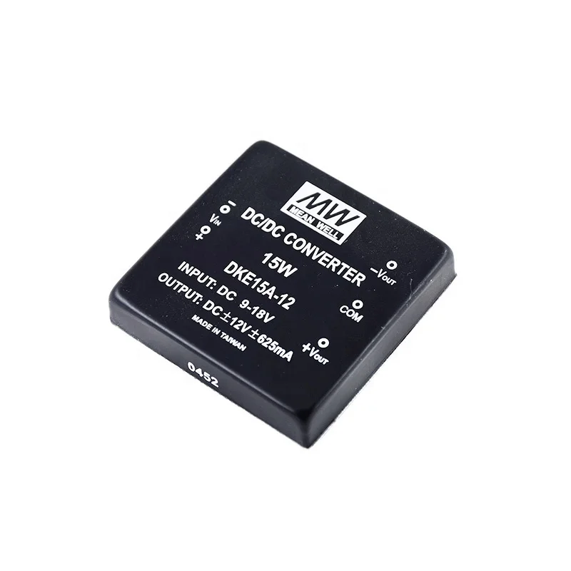 Original meanwell DKE15A-12 15W DC-DC Regulated Dual Output Converter