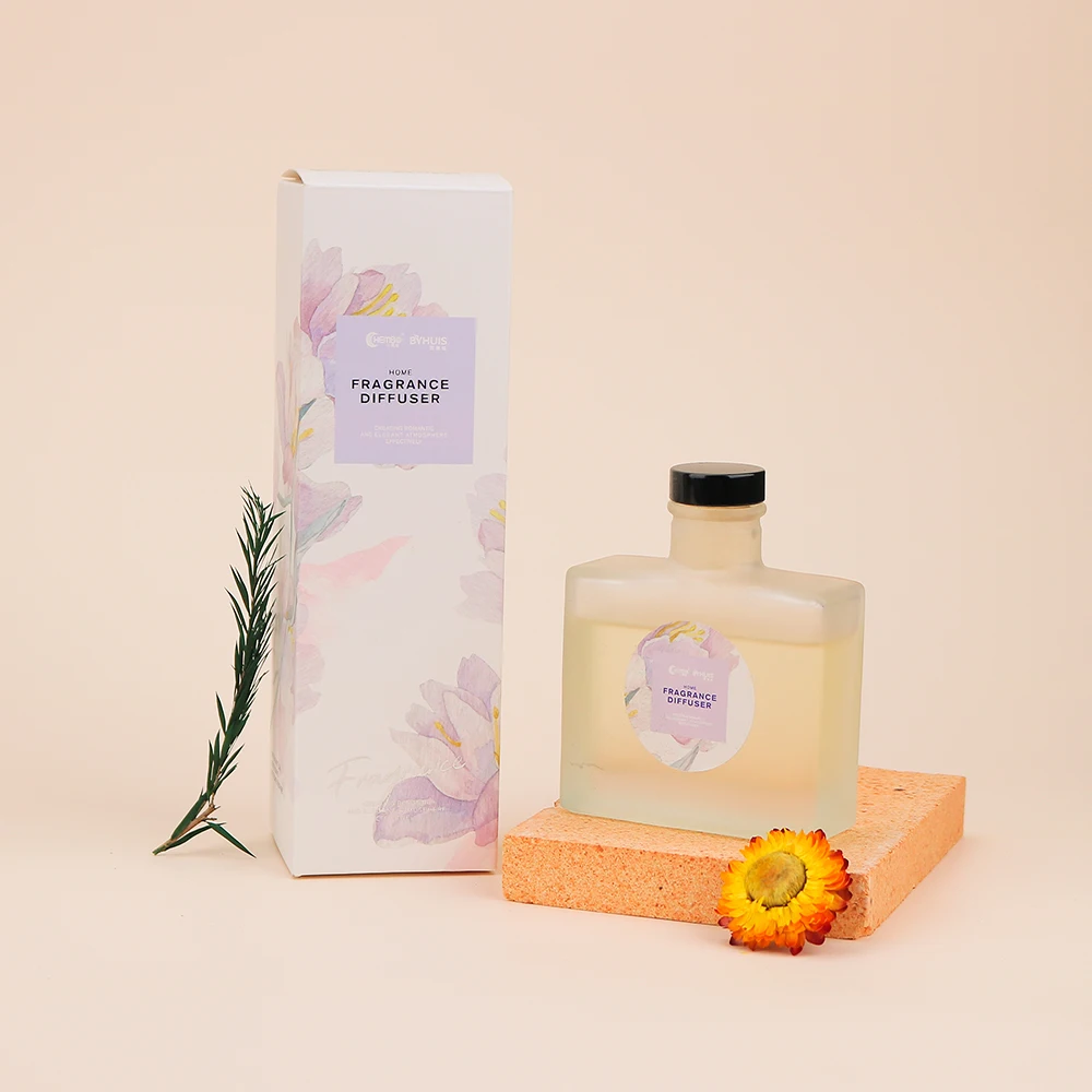 Home Fragrance Scented Diffuser Aroma Perfume Premium Reed Diffuser Glass Container For Bathroom Office Shelf Decor