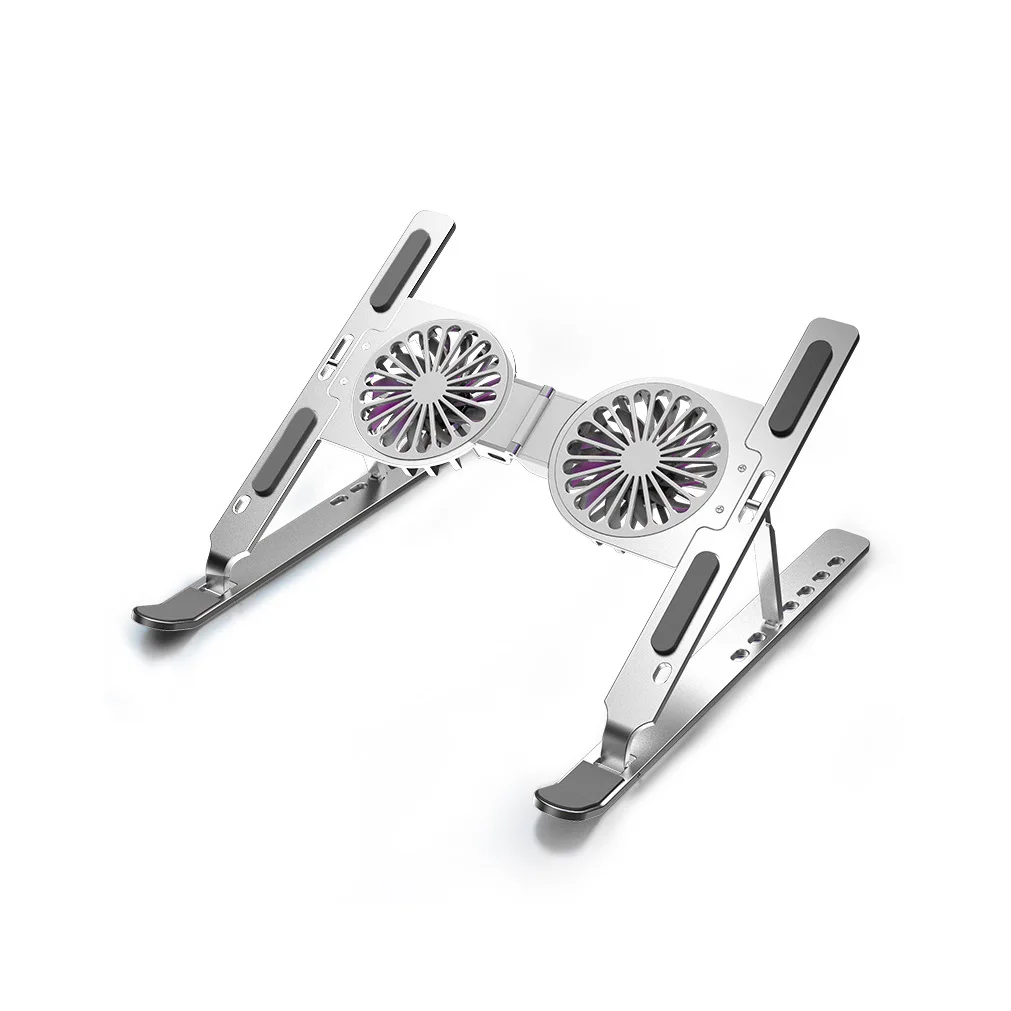 Настольная Регулируемая подставка для ноутбука с 2 вентиляторами складной