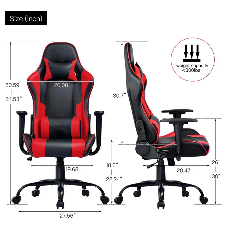 Heavy Duty Swivel  Ergonomic Design with Cushion and Reclining Back Support gaming  chair