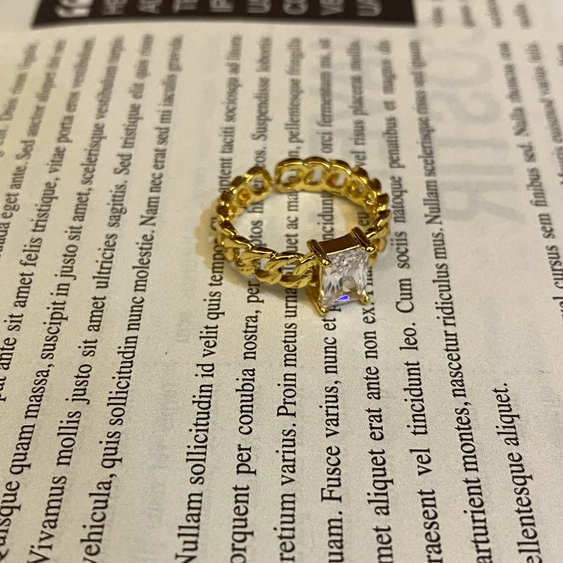 
High quality crystal gold-plated heart shape adjustable opening temperament of restoring ancient ways ring fashion rings 