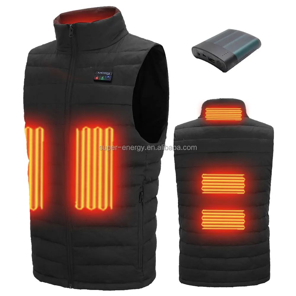 MIDIAN Battery Heated Vest For Cold Winter With  5V 7.4V 9V DC or USB Connector