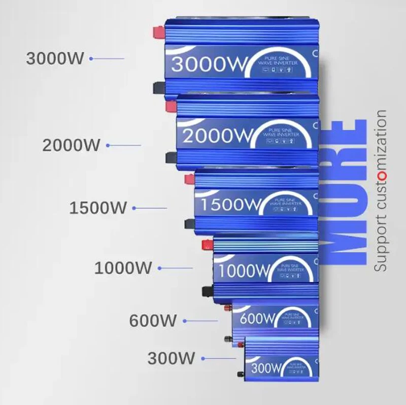 High Quality multi function 12v 24v 48v Dc To Ac 110v 220v 300W Pure Sine Wave Car Home Inverter Solar Power Inverter Generator