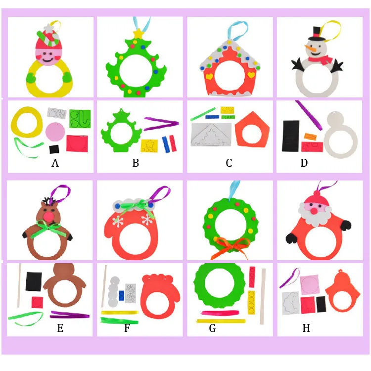 2019 DIY Craft Foam Christmas Photo Frame Kits for Holiday Picture Frame Gifts and Tree Decoration