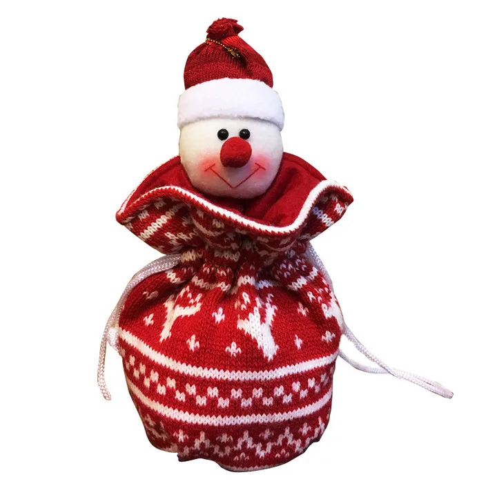 Рождественская подарочная сумочка, хлопчатобумажная ткань на шнурке