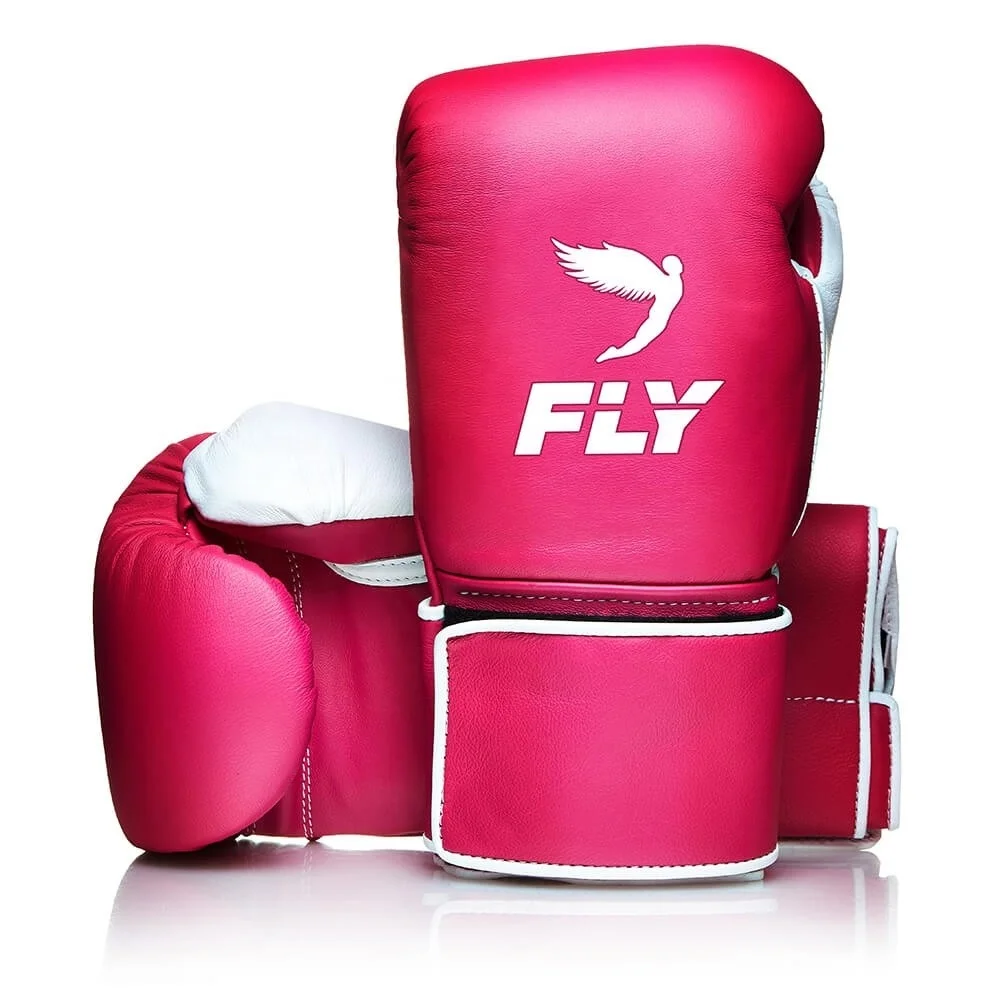 Customized Cow Hide Leather Cheap Pink Ladies Boxing Gloves