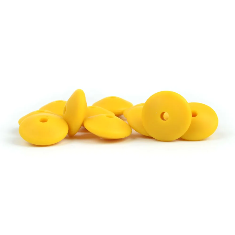 12mm Baby Teether Silicone Flat Lentil Beads for Jewelry