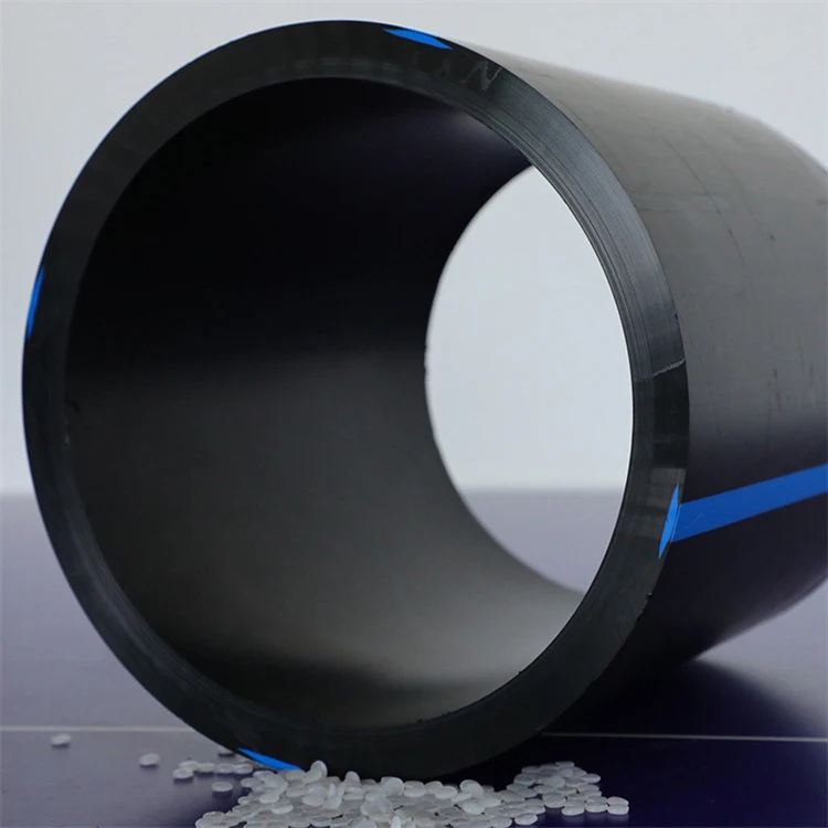 Black with Blue Stripes Plastic PN16 12 inch HDPE Pipe Prices for Underground Drainage Tube