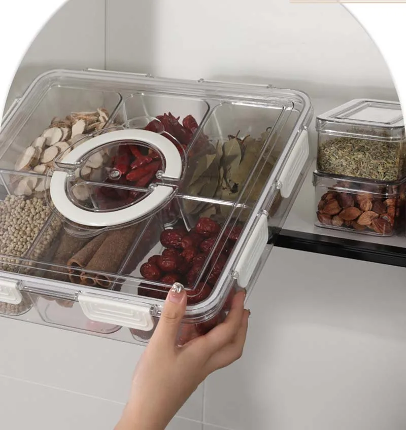 Large Clear Food Storage Container Case 13PCS Stackable Fridge Storage Organizer Set with Handle
