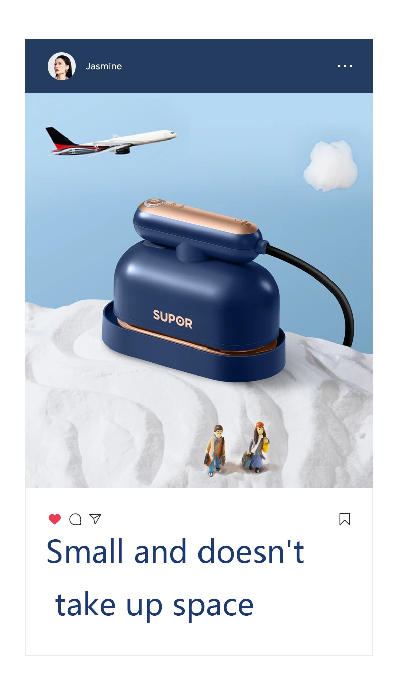 A portable steam iron for business trips, you can hang ironing 2 in 1 and the hand can rotate the steam iron.