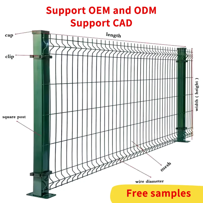 Rustproof Customized Outdoor PVC metal garden fence 3D curved fence panel PVC Coated V bending 3d welded wire mesh fencing