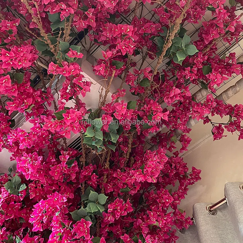 Artificial Blush Flower Cherry Blossom Branch Silk Artificial Bougainvillea Flower Faux Artificial Hanging Triangular Plum