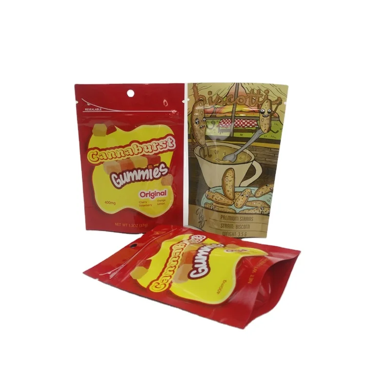 
1G 1/8oz 1/4oz 1/2oz 1oz Custom Printed Plastic Bag Sugar Leaf Cookies Candy Gummies Packaging Mylar Bags 
