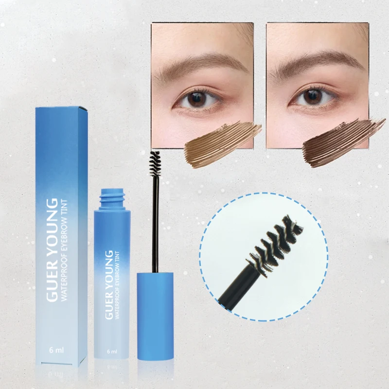 Luxury dark grey long lasting eyebrow  gel tint private label waterproof tinted gel for eyebrows