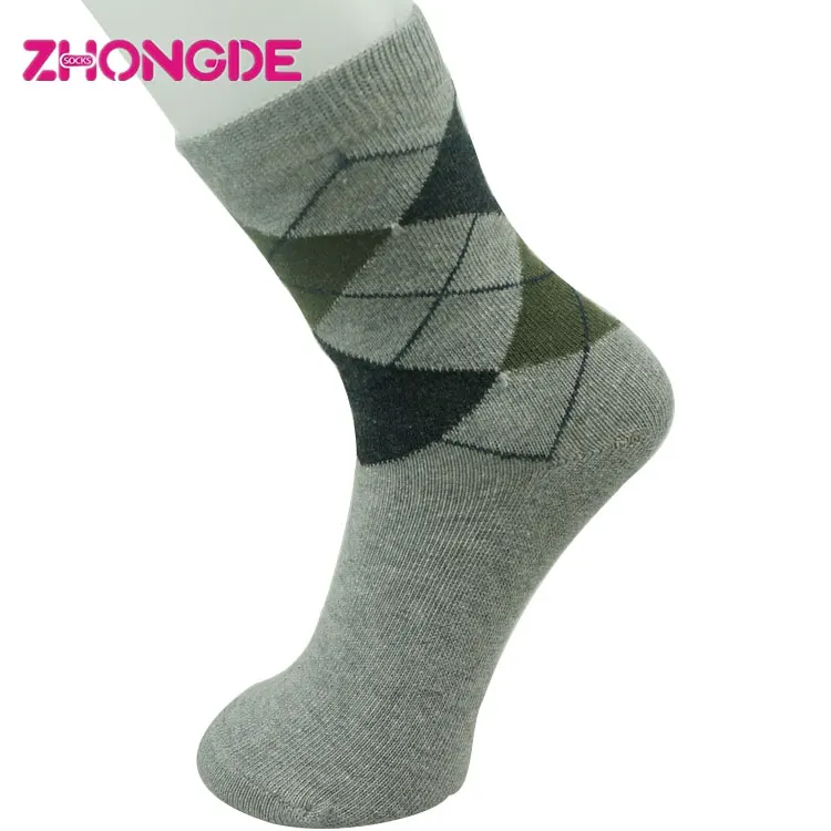 tube men cotton nylon socks crew length jacquard logo classic argyle socks argyle custom men black socks for men