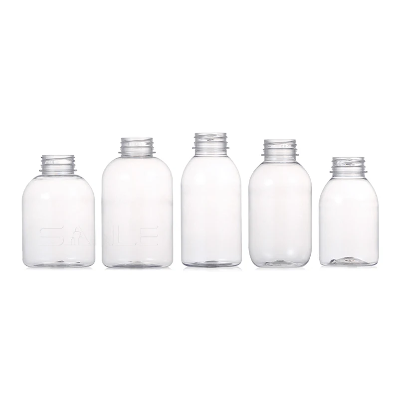 Wholesale Beverage Bottle 8oz  16oz Pearl Milk Tea Bottle Pet Beverage Vodka  Energy Shot Juice Bottle with Lid