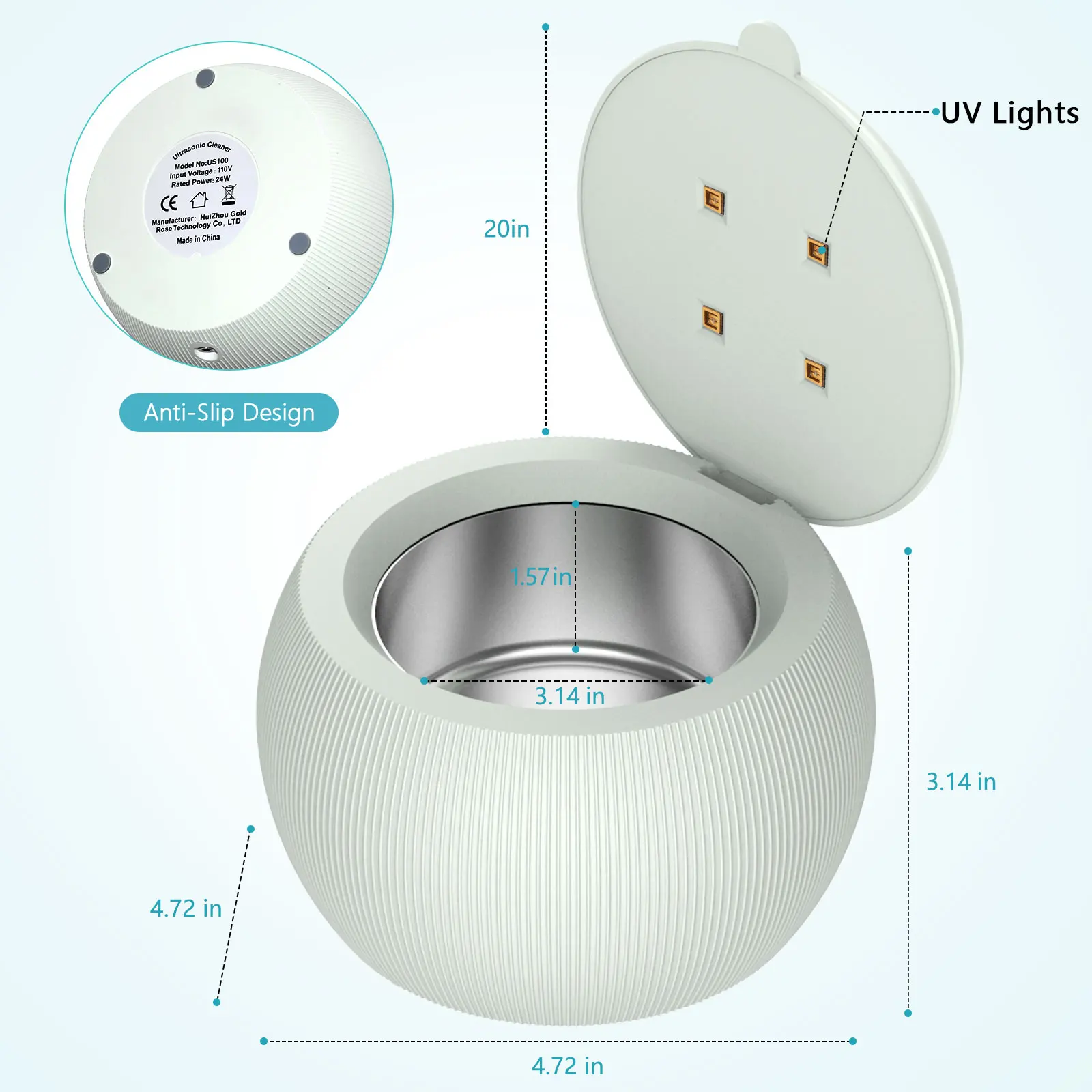 Cheap High Quality Multi Function Rechareble Portable Ultrasonic Cleaner Vibration Wash Jewelry Ring Mini UV  Cleaner