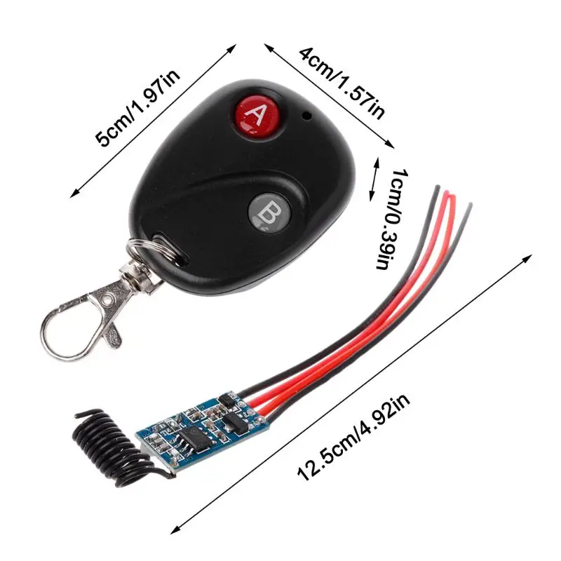 Relay Wireless Switch Remote Control DC3V 3.7V 5V 6V 7V 9V 12V Mini Power LED Lamp Controller Micro Receiver Transmitter System