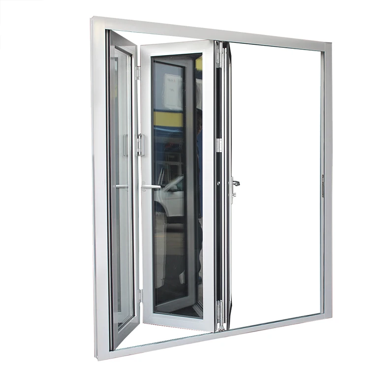 Hotel Villa Manual Control Folding Doors Hardware Bi-Folding Aluminum Sliding Doors