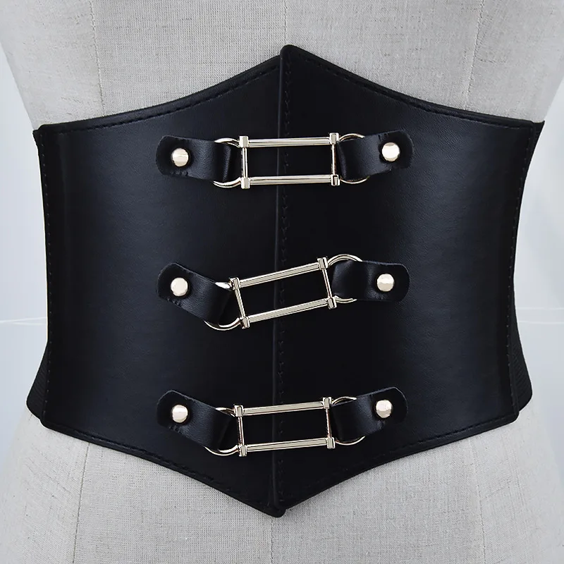 BE-011 Wholesale Factory Black Casual Fashion Fabric Belts Women PU Waist Corset Belt For Girls