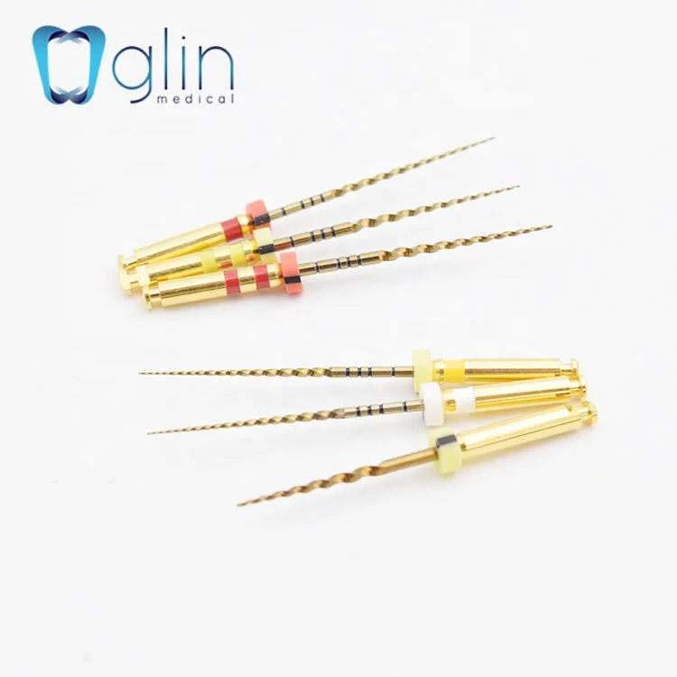 Glin G-Endo Gold Rotary Files Niti Heat Activated Dental Files Assorted 21mm 04 Taper 06 Taper