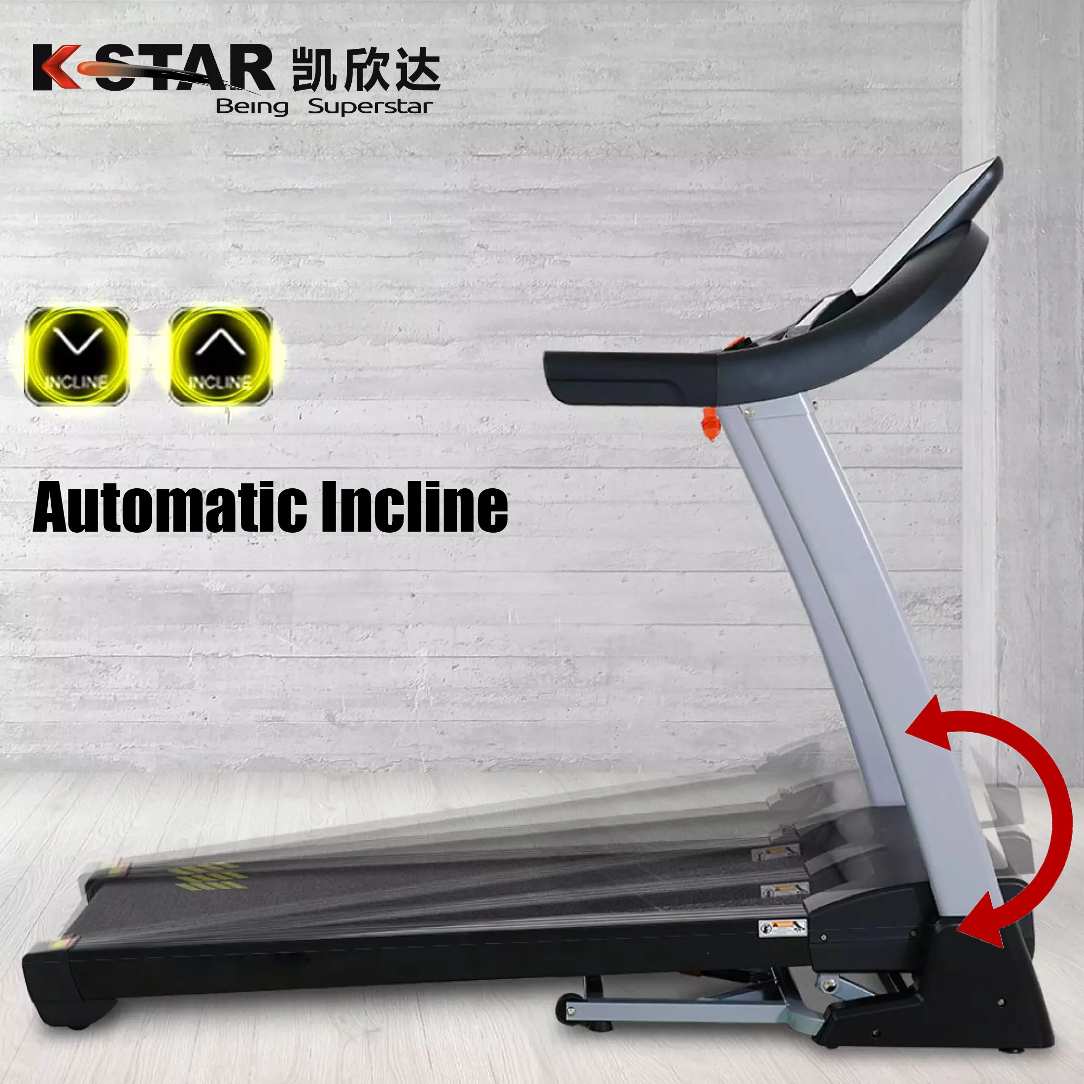 Kstar OEM ODM Foldable Home Use Running Exercise Machine Auto Incline Electric Motorized Treadmill