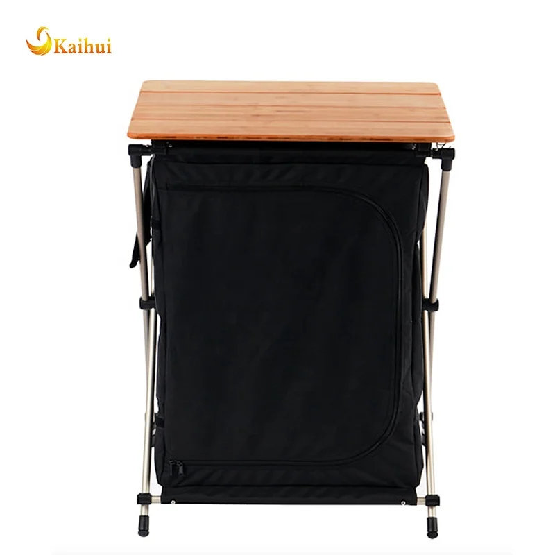Lightweight portable smart camp cupboard ,camp storage organizer cooking table