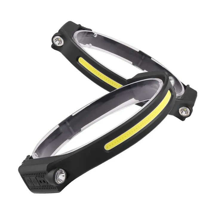 Multi-function Full View Smart Sensor LED Headlight USB Rechargeable COB LED Headlamp High Power 350lumen COB Headlamp Black 50