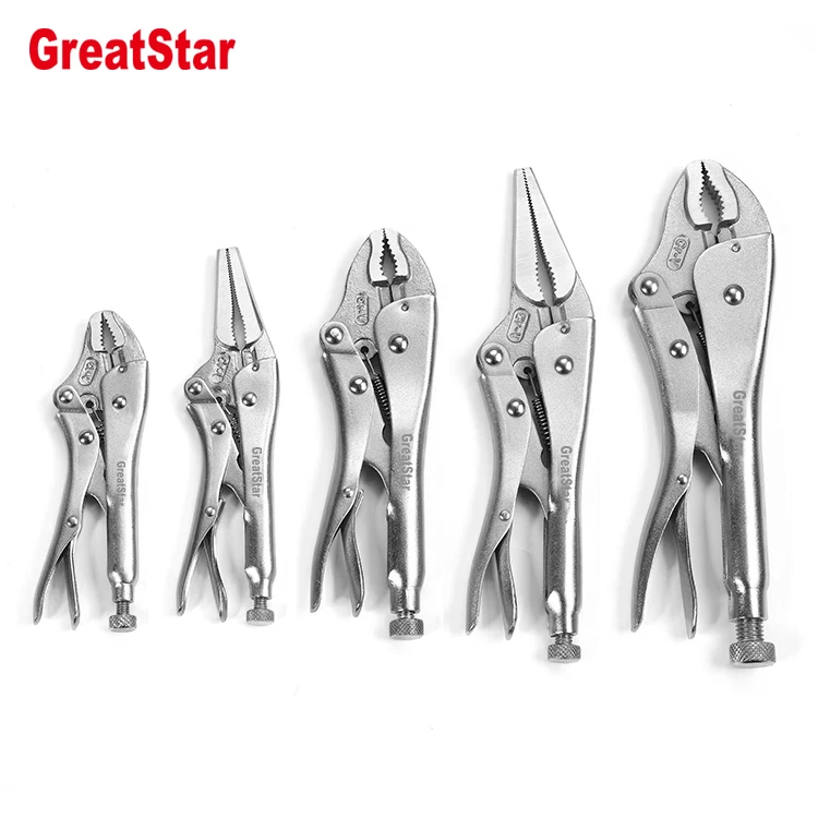 GREATSTAR Locking pliers set Clamps Kit Vise Grip Set multi function tools curved jaw locking plier round opening plier